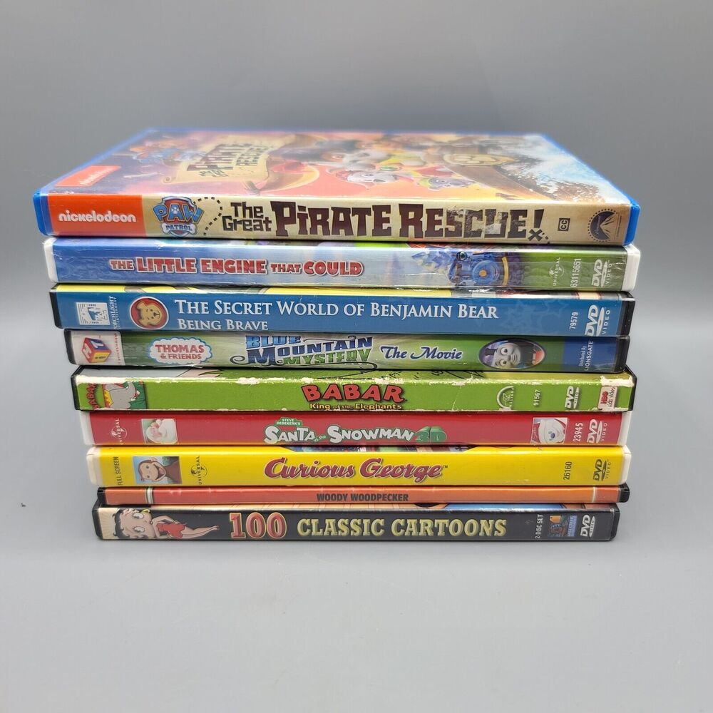 Children's DVD Paw Patrol Babar Curious George Cartoons Lot Of 9 - Picture 2 of 15